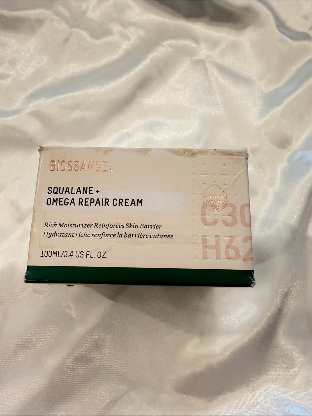 Biossance Squalane + Omega Repair Deep Hydration Cream 3.4 Oz JUMBO Size New
